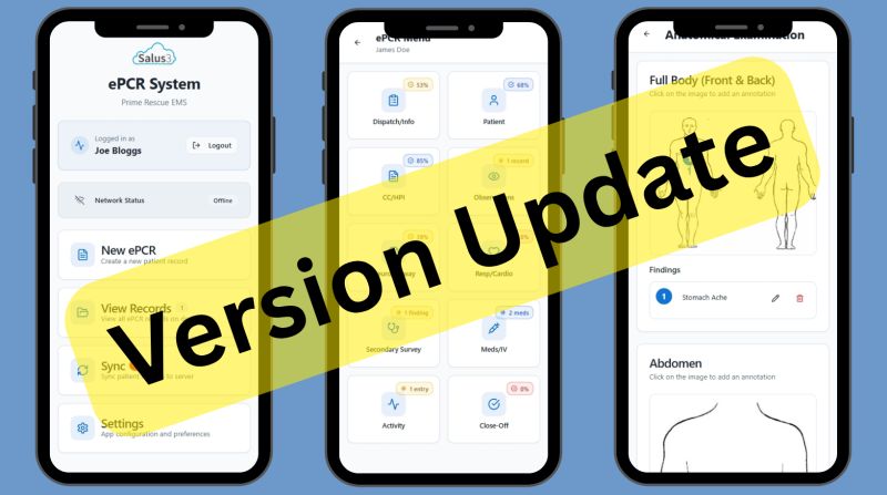 Salus3 Cloud Offline ePCR App Update v1.0.20